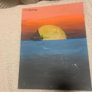 Serene Sunset Sailing Art Print